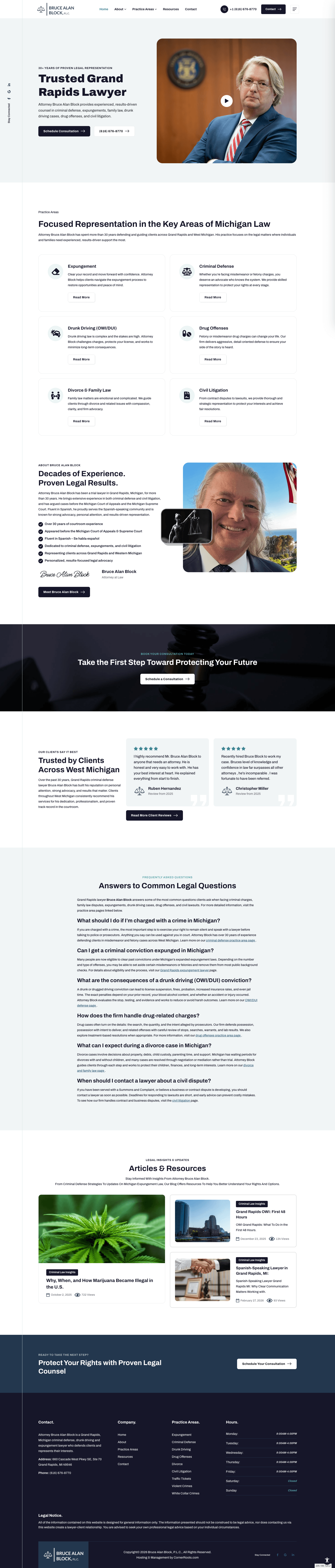 Bruce Alan Block attorney website designed by Corner Roots
